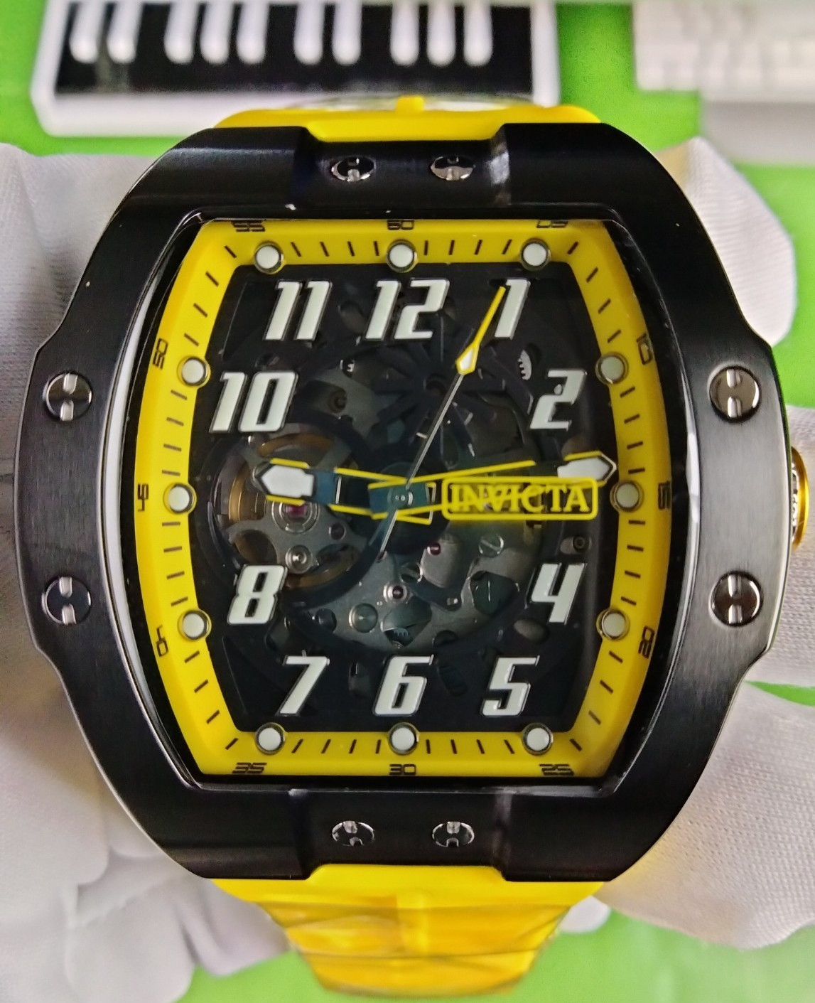 Invicta S1 Rally Store Exclusive Automatic Men Watch 44893 Blk Case Yellow Strap