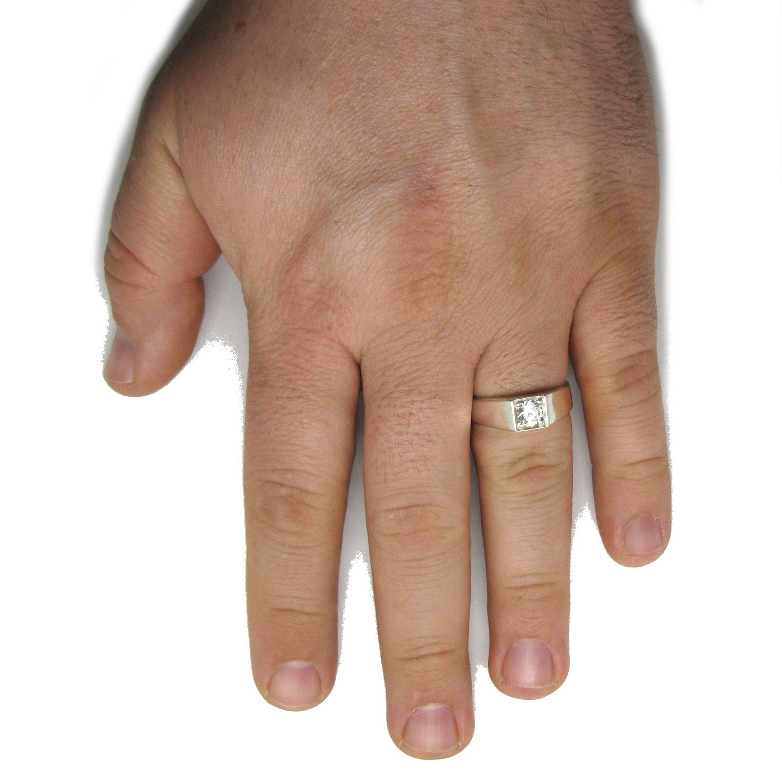 Stylish Sterling Silver Men’s Ring Solid 925 With 5mm Round Cubic Zirconia