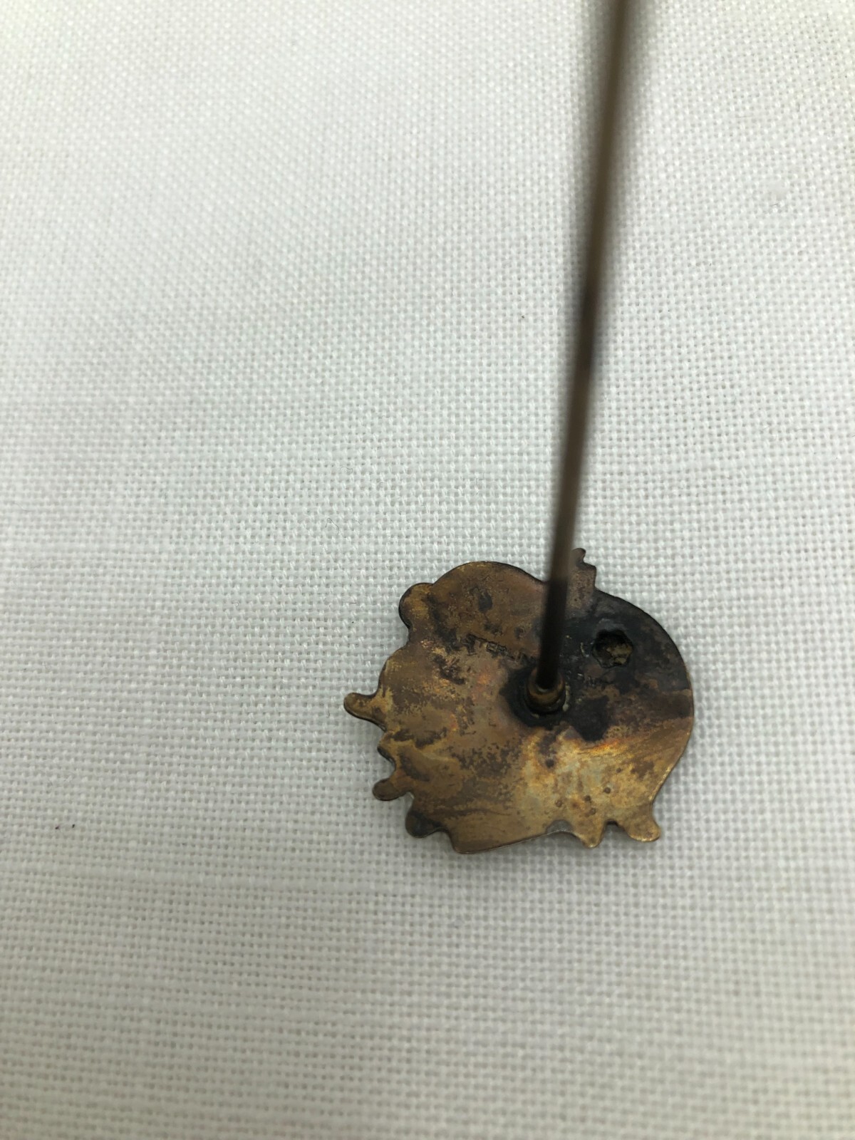 ANTIQUE VICTORIAN Fish Shape Brass Metal 7.5 Inch Long Hat Pin