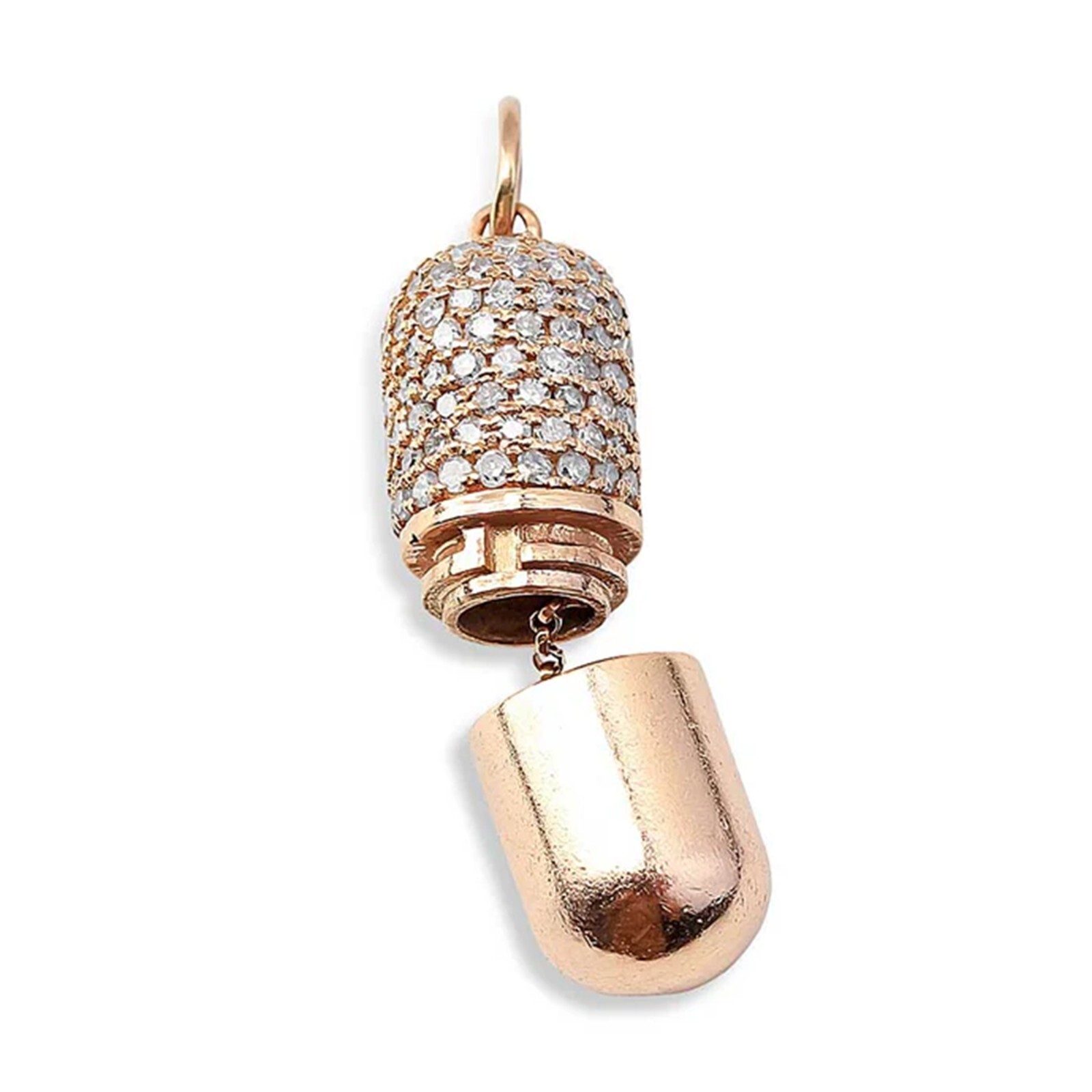 925 Sterling Silver Diamond Handmade Happy Pill Charm Pendant Jewelry