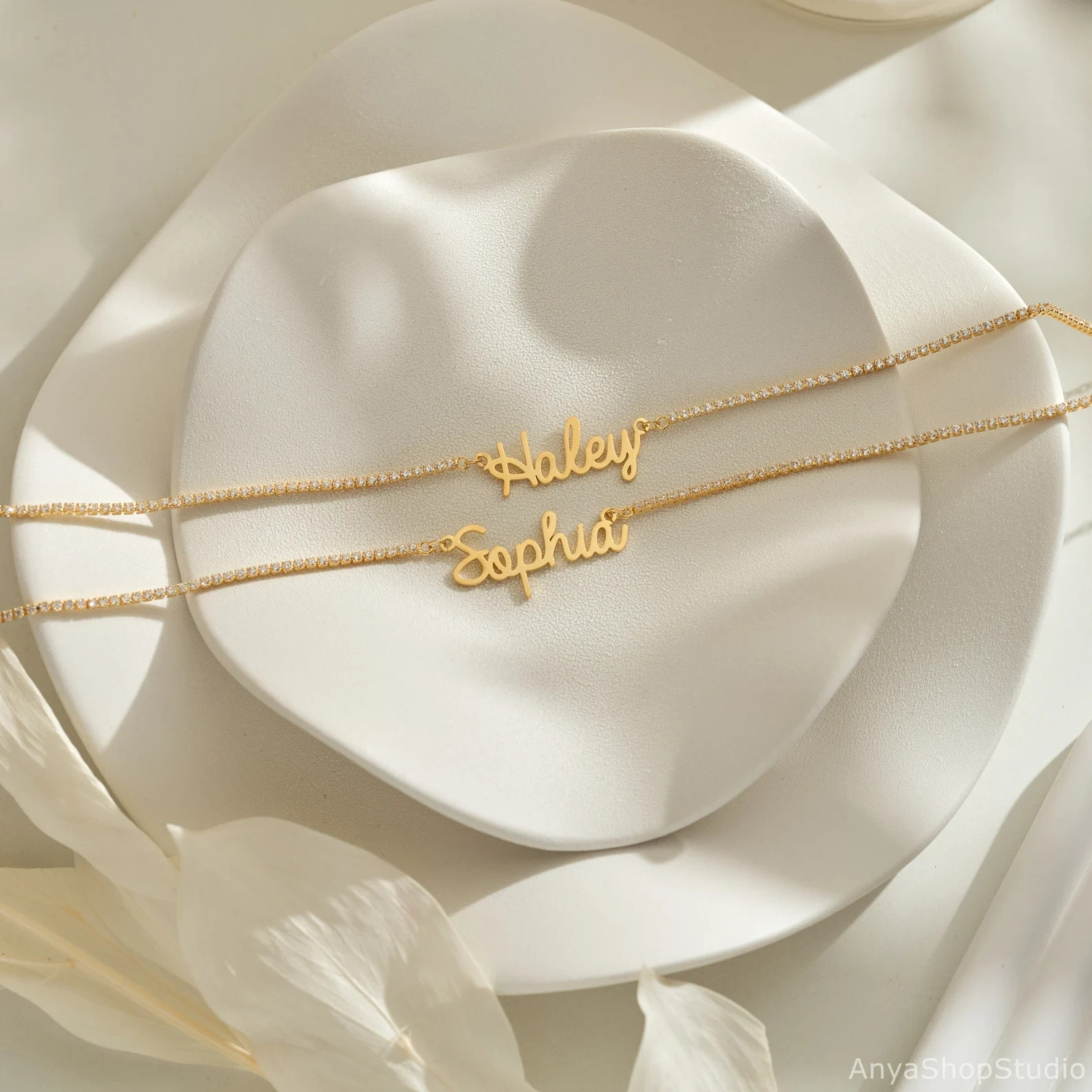 Stunning Personalized Initial Name Pendant For Women’s 14k Yellow Gold Plated