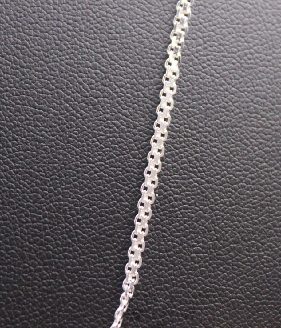 925 Sterling Silver Bismark Chain Necklace – 2O ” Long, 2mm wide