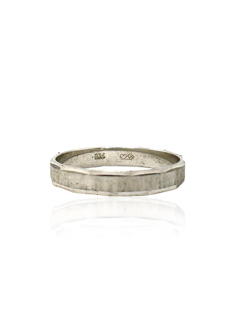 ::835 SILVER RING FILIGREE RELIEF °SIZE 52° JEWELRY DESIGN CLASSY VINTAGE HALLMARK