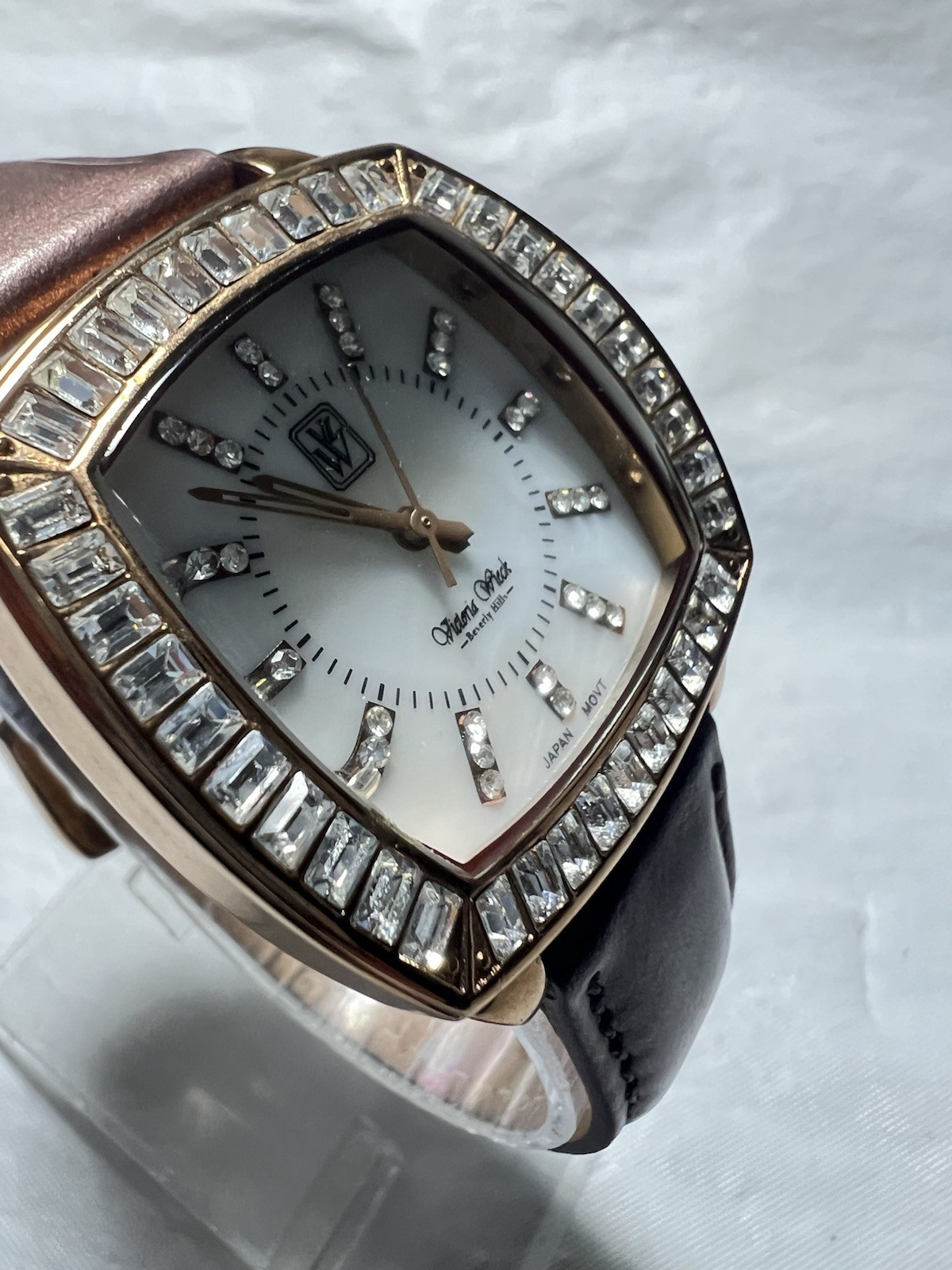 victoria wieck Beverly Hills,B8622, Crystal Studded, mother-Of-Pearl, ladies Wat
