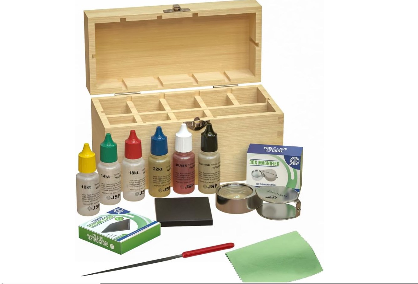 Kit de prueba de joyas de metales preciosos Oro Plata Platino Prueba de ácidos