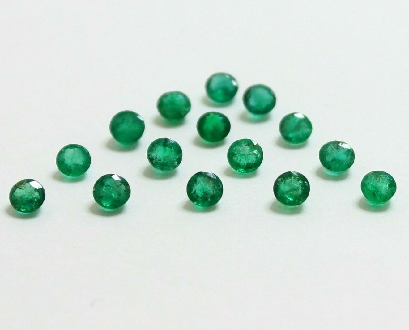 AAA Quality Natural Round Cut, Zambian Emerald, Green, 1.5 mm To 5.5mm, #968