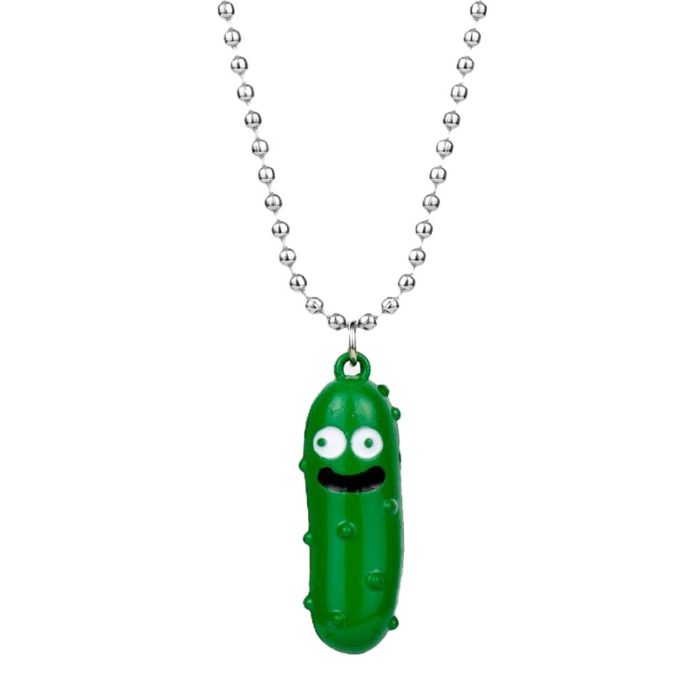 Funny Anime Cartoon Character RICK MORTY PICKLE RICK 3D Pendant Necklace Jewelry