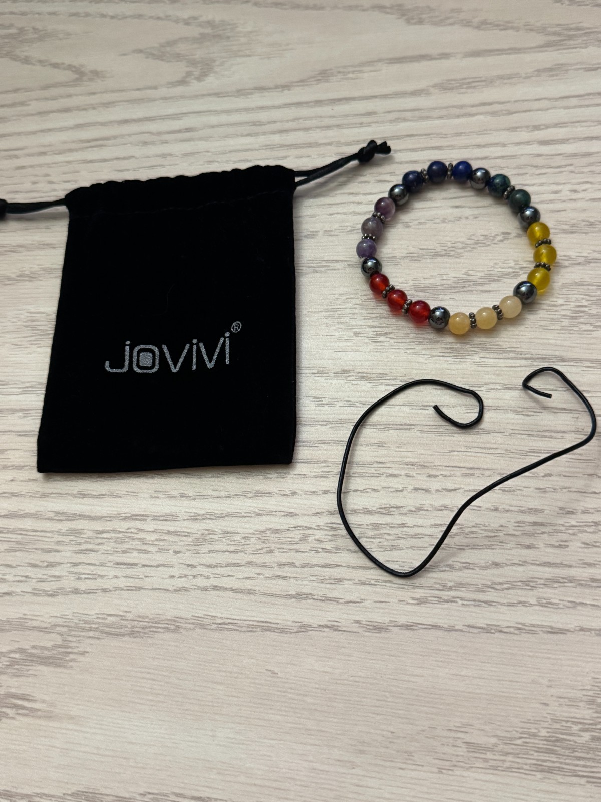 Chakra Beaded Bracelet Approx 8″ stretchable with Silver Toned Accent Beads