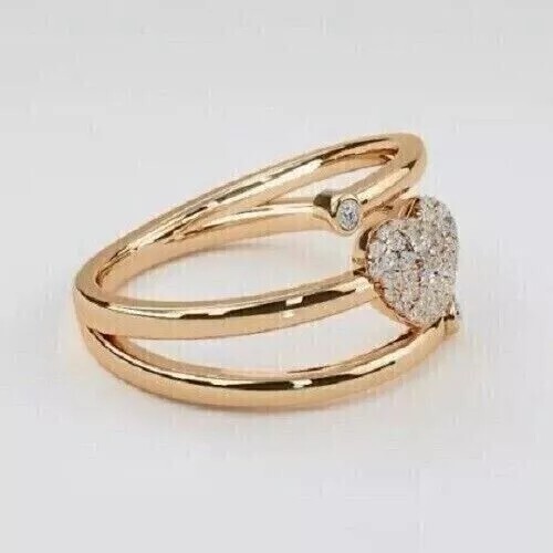 2.50mm White Treated Diamond Ring Heart Shape Design VVS1 Certified ! Ideal Gift