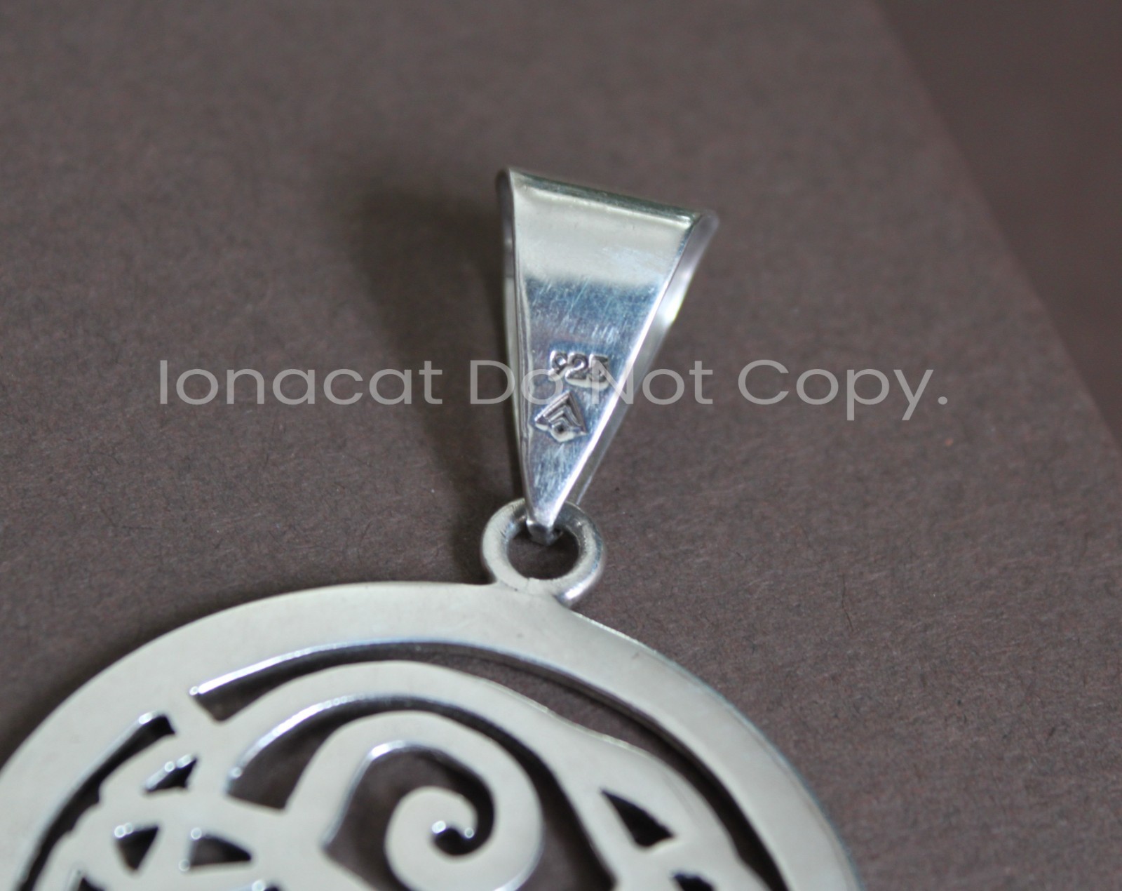 SILPADA Sterling Silver Large Celtic Knot Scroll Pendant Slide S1230