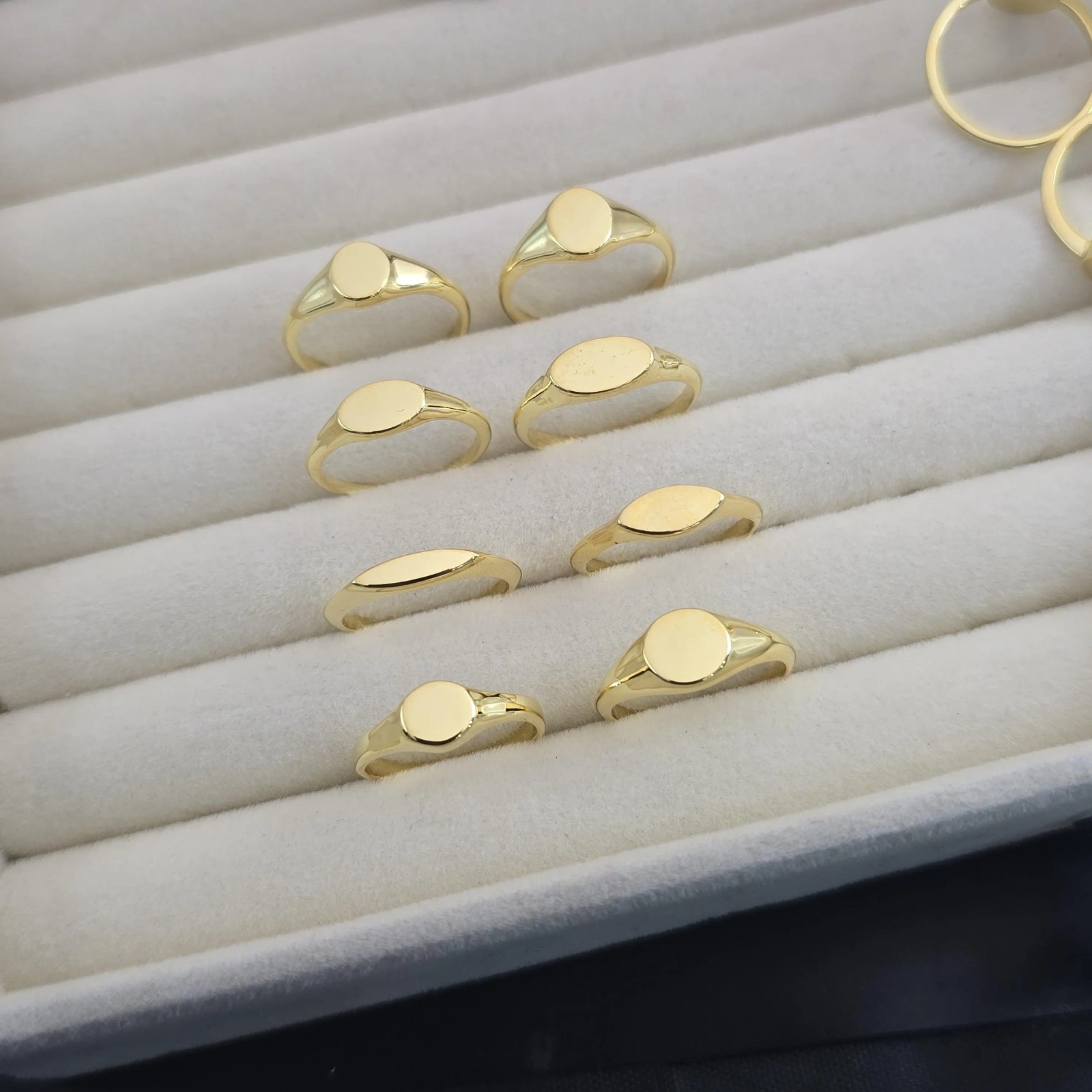 Plain Ring 14K Gold Signet Ring | 925 Stamped | Initials Zodiac Engraved Rings