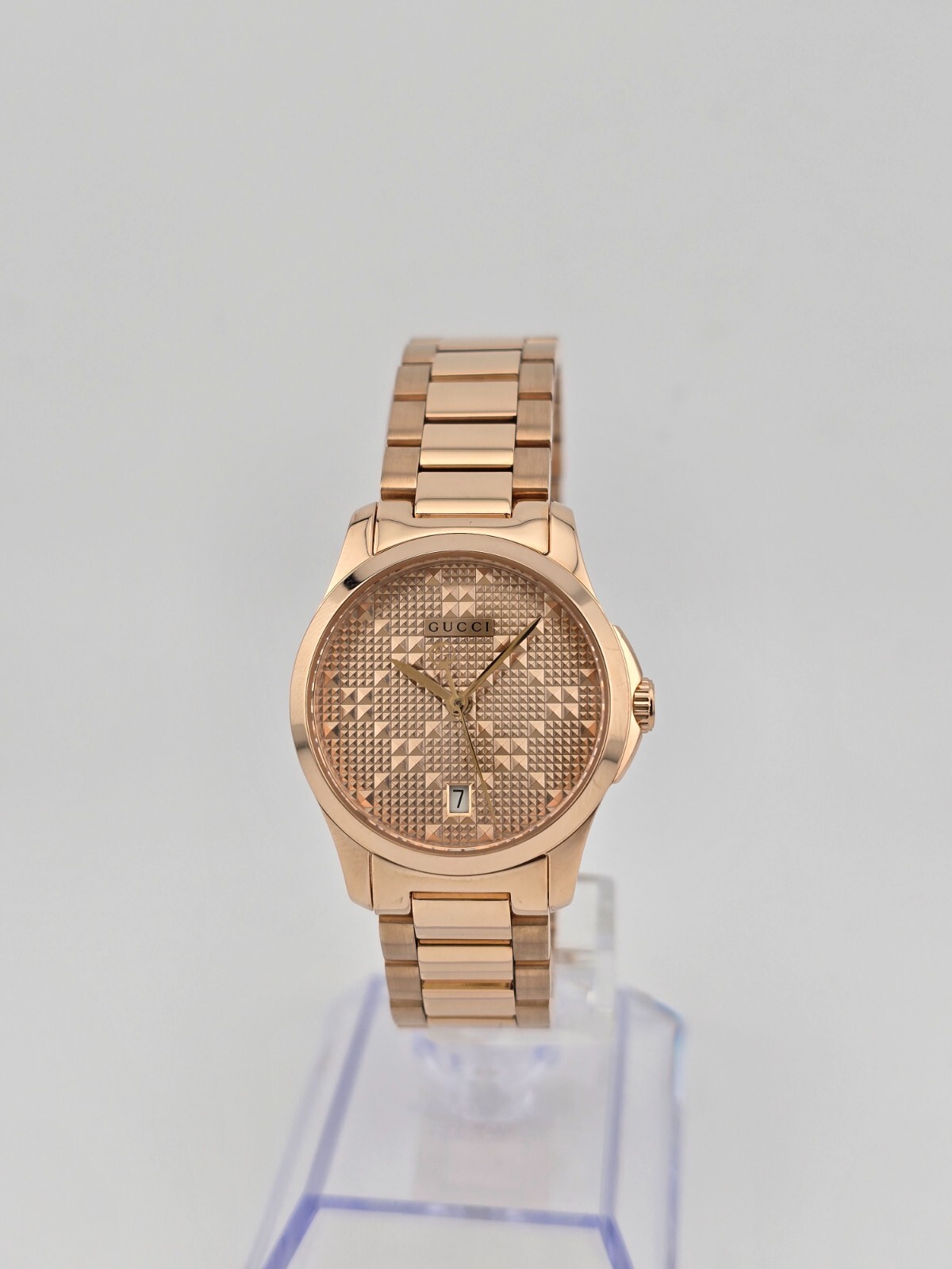 Gucci G-Timeless Women’s Gold Tone Stainless Steel Watch – YA126567 ($1010 MSRP)