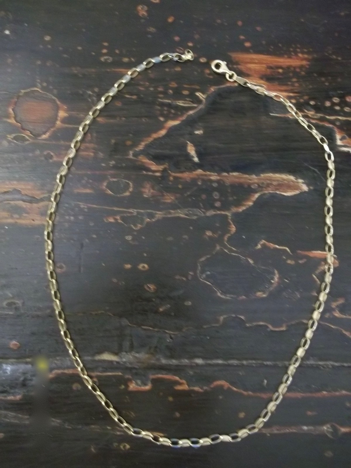 14K. YELLOW GOLD ELONGATED ROLO CHAIN 16 INCHES 5 + GRAMS