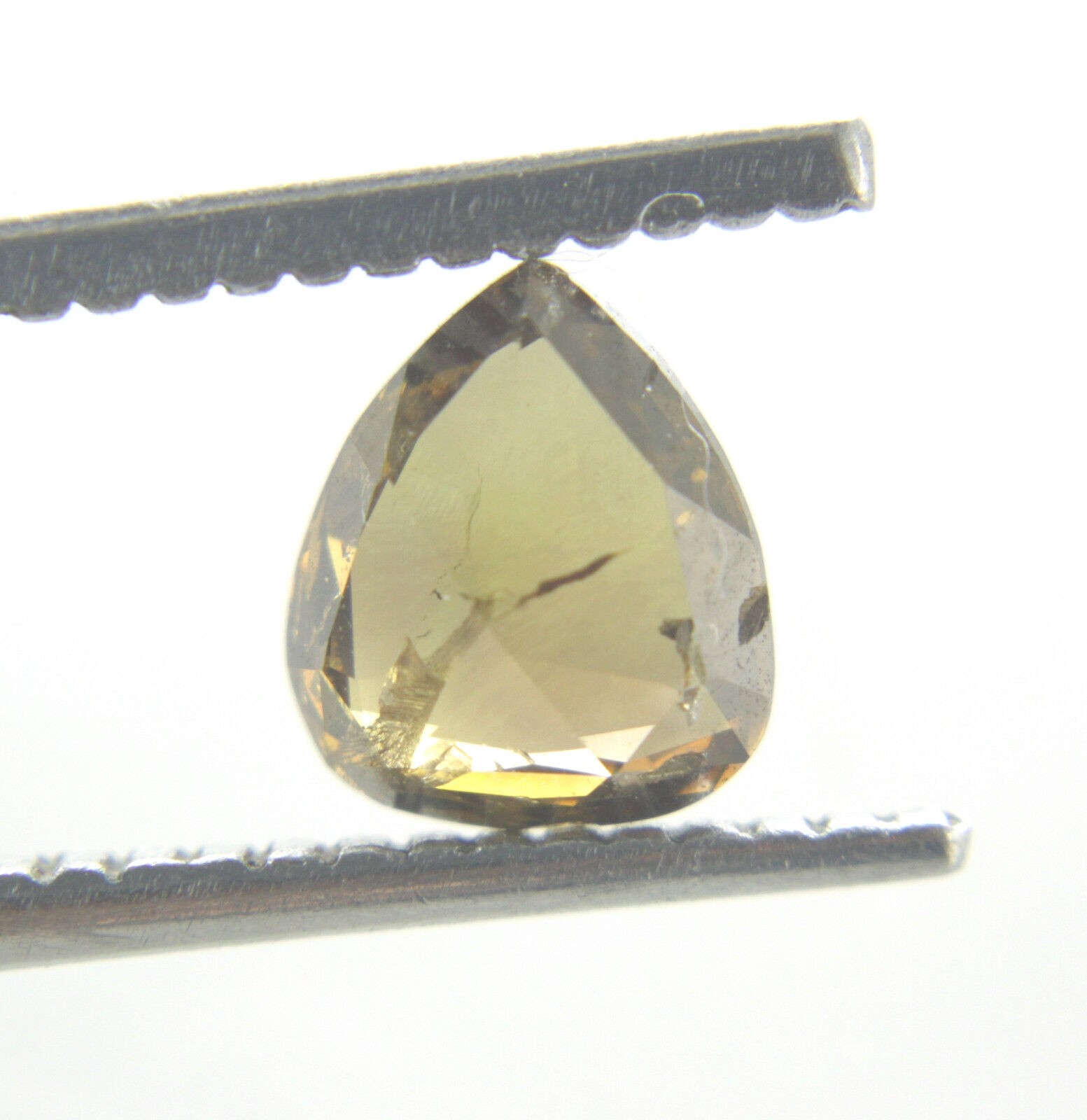 0.75Cts Natural Real Brown Color Pear Shape Rose Cut Diamond 6.56×5.54×2.23 MM