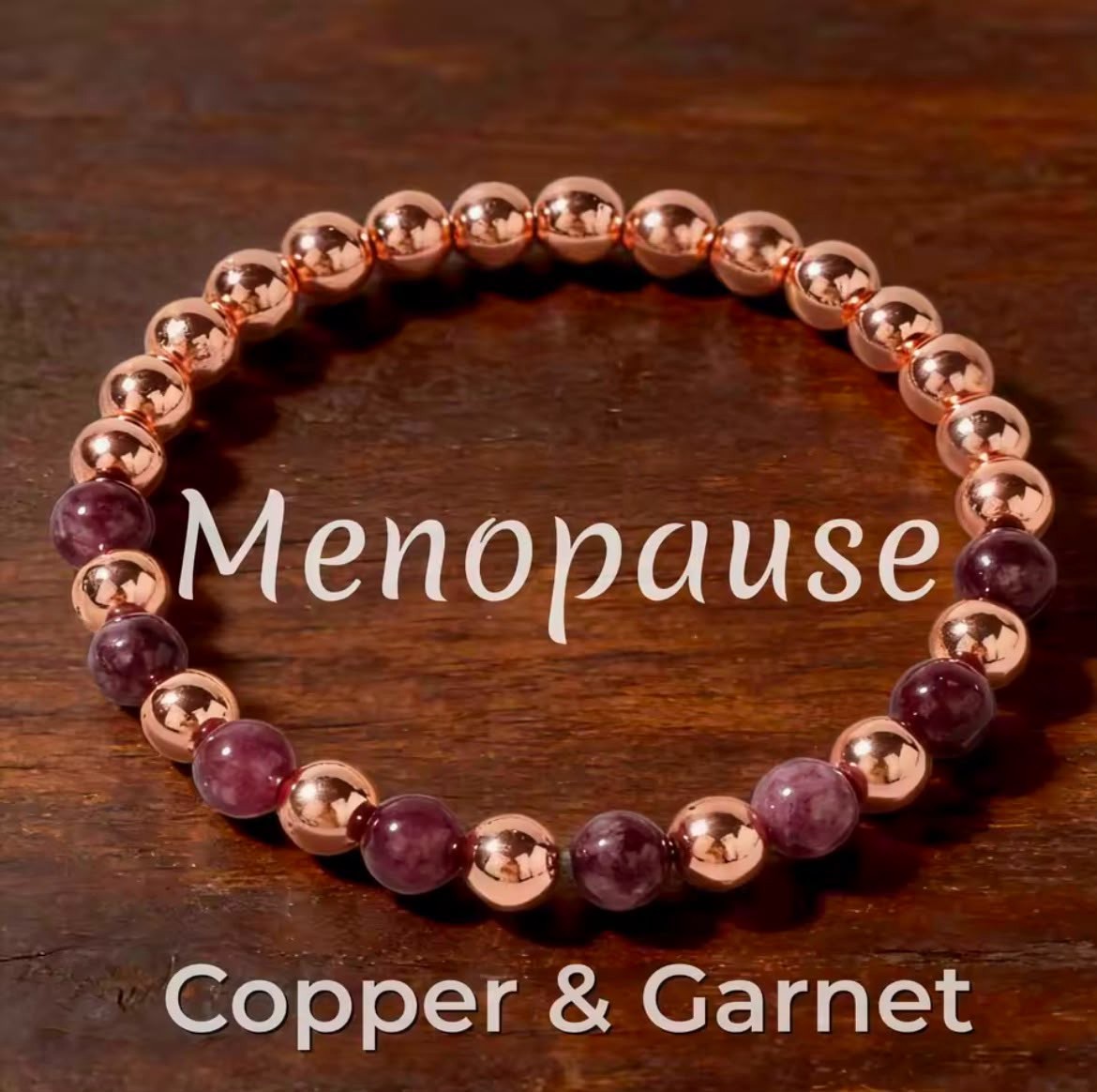 Red Garnet Copper Beaded Bracelet Natural Crystal Energy Jewelry Men Women