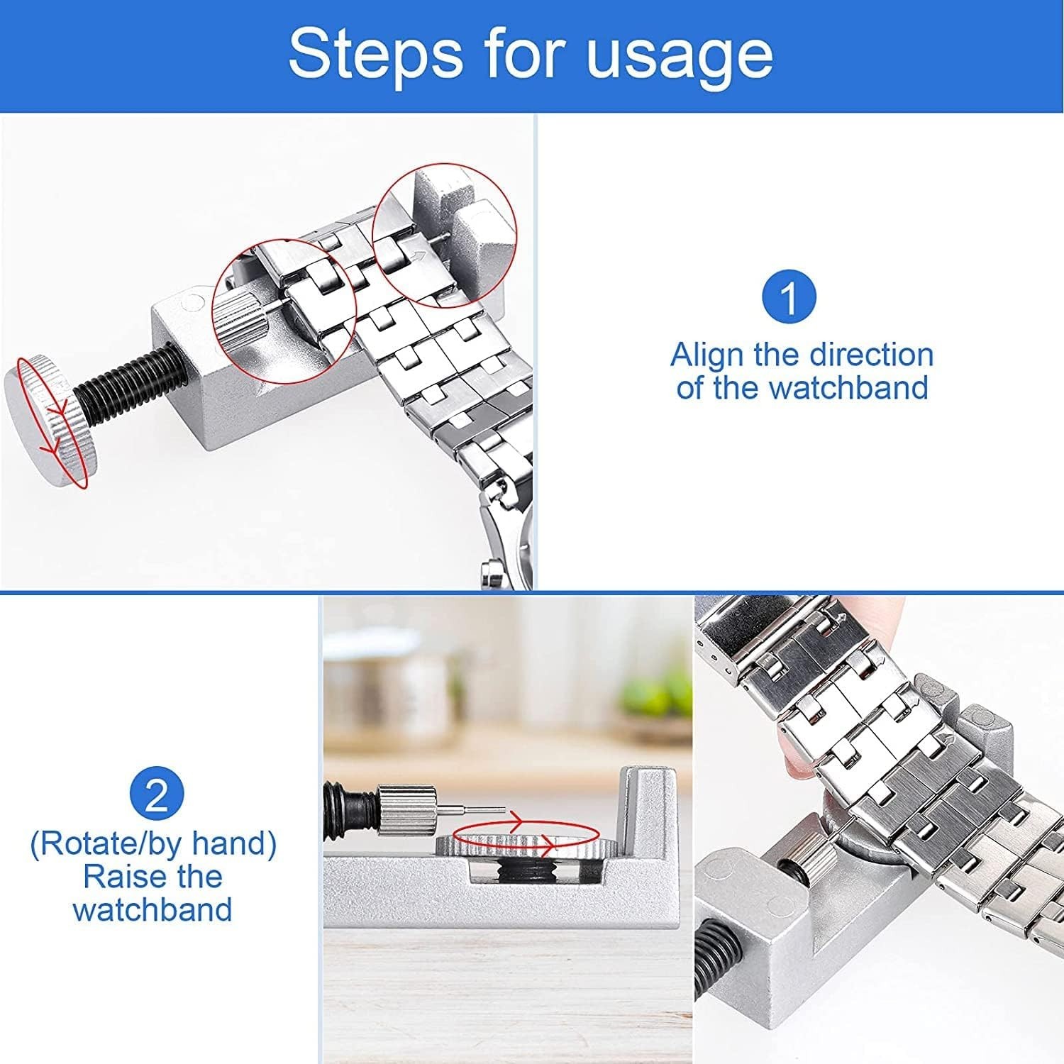 Watch Link Removal Tool Kit, Watch Band Tool for Watch Repair, Bracelet Adjus…