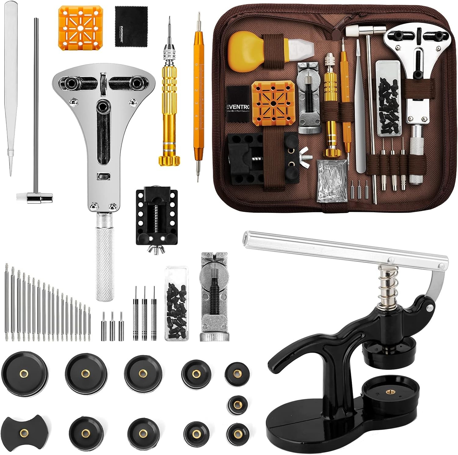 【Combination Version】Eventronic Watch Repair Tool Kit + Press Set,…