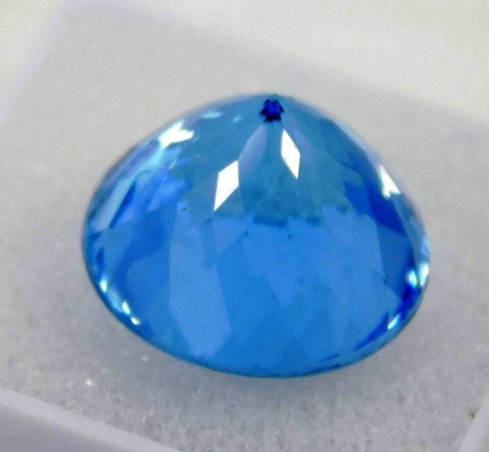 AAA+ Certified 20.00 Ct Natural Ceylon Blue Sapphire Round Cut Loose Gemstone