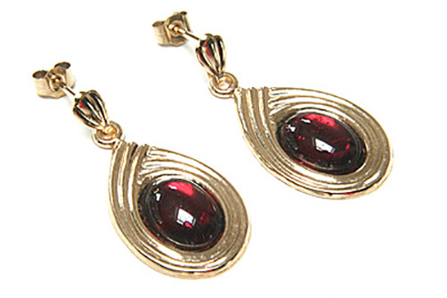 9ct Gold Garnet Drop Earrings Gift Boxed Made in UK Birthday Gift
