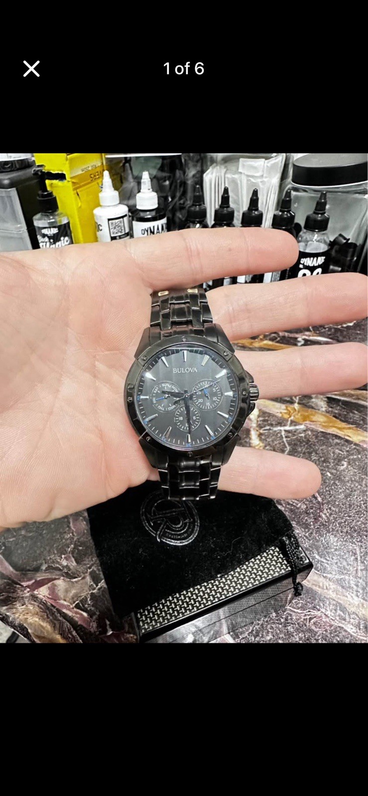 Bulova Classic 98C121 Men’s Chronograph Quartz 45mm Black Dial SS Bracelet