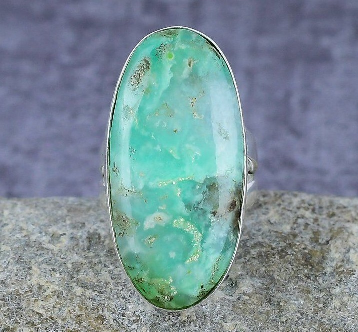Lemon Chrysoprase Gemstone Handmade Solid 925 Sterling Silver Jewelry Ring