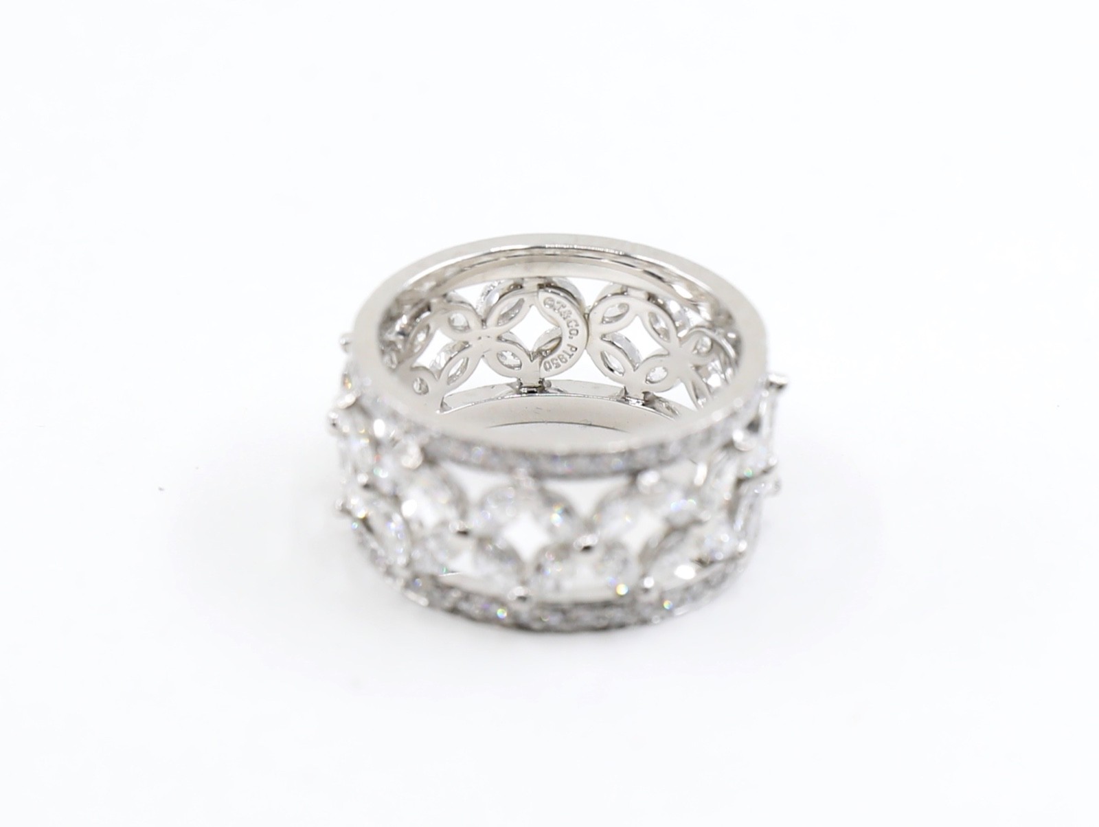 Tiffany & Co. Victoria Eternity Diamond Band Ring Platinum Size 6.5