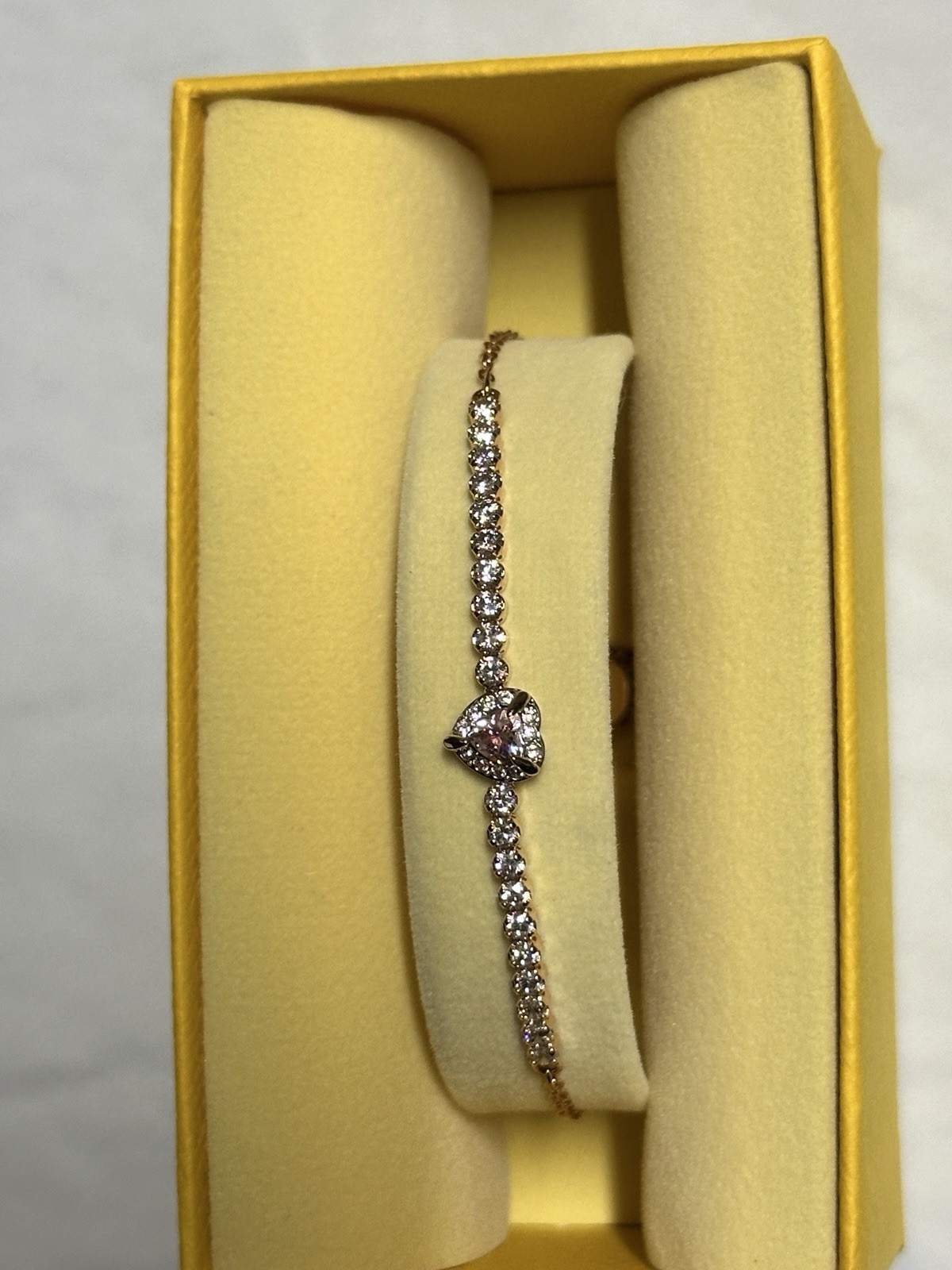 Swarovski One bracelet, Heart, Pink, Rose gold-tone finish