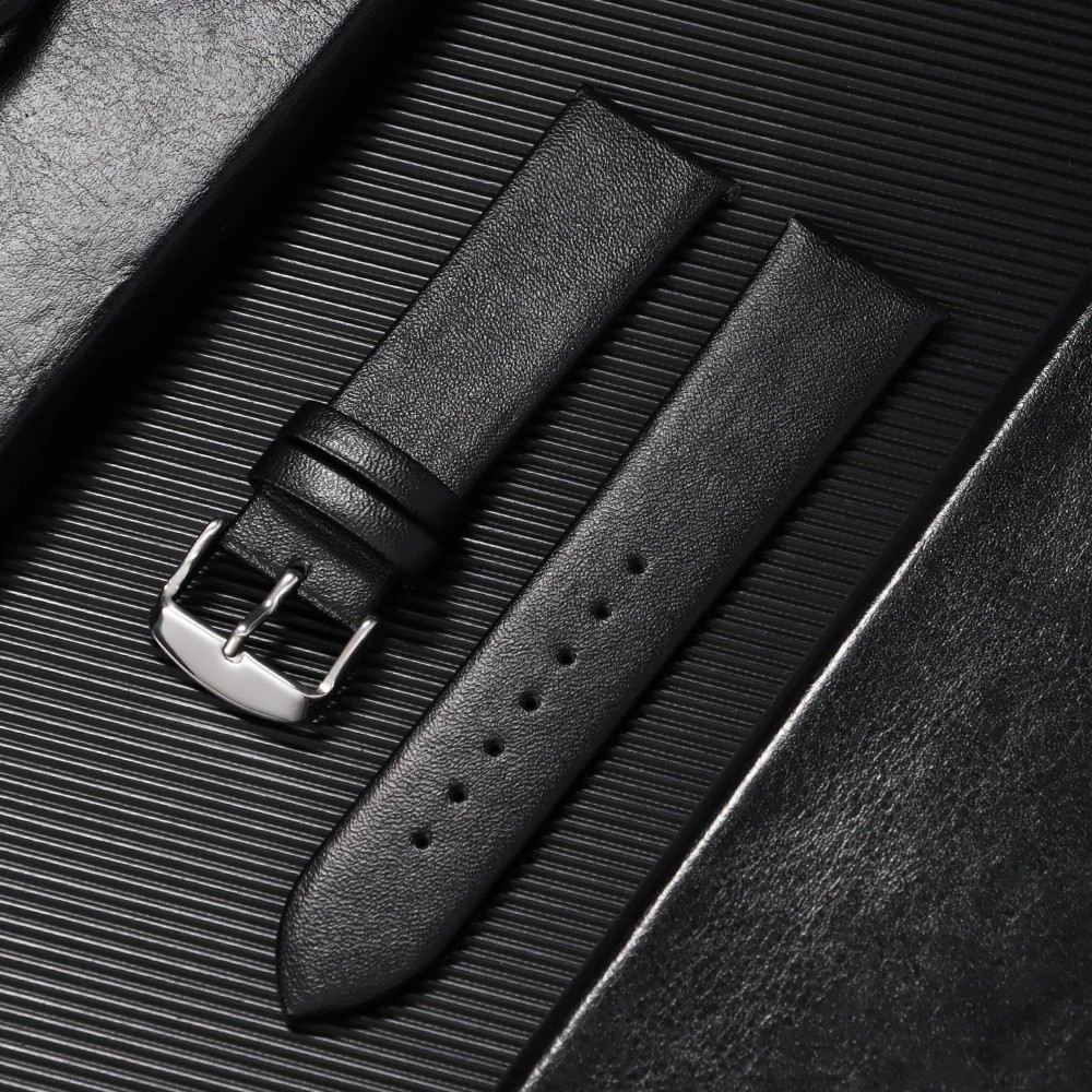 Leather Watch Strap for Skagen 18mm 20mm 22mm Silver Pin Buckle Band