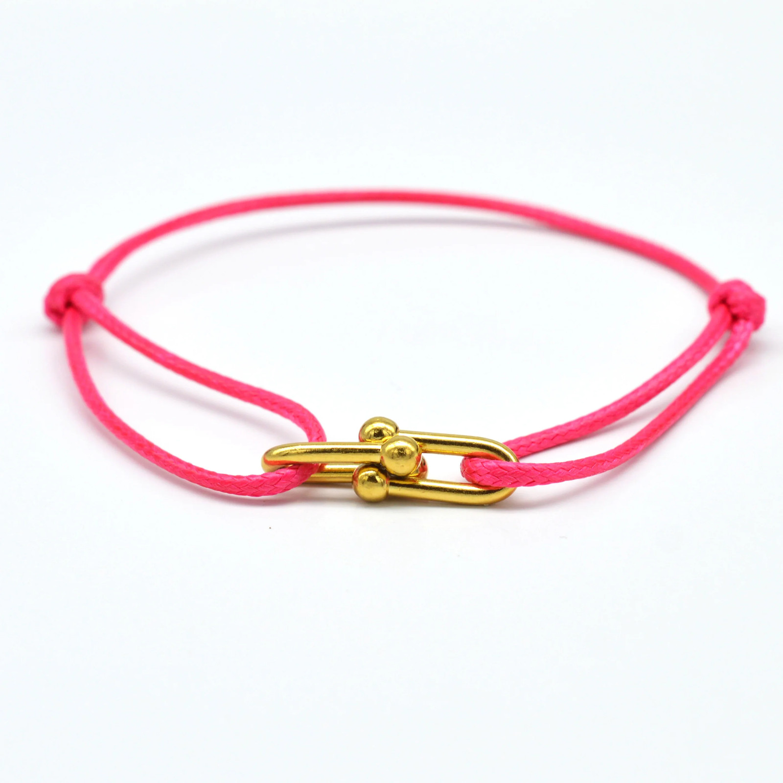 Bamboo Horseshoe Buckle Bracelet Braided Ribbon Adjustable Rope Jewelry