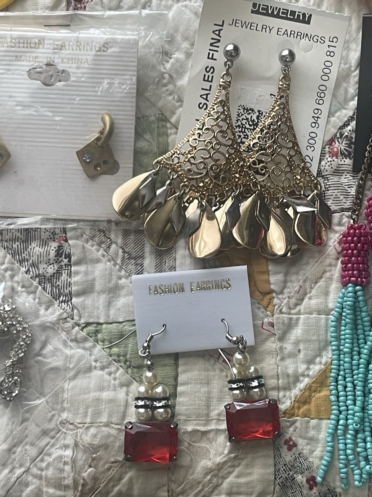 EARINGS LOT DANGLE DROP HOOP STUD TASSEL