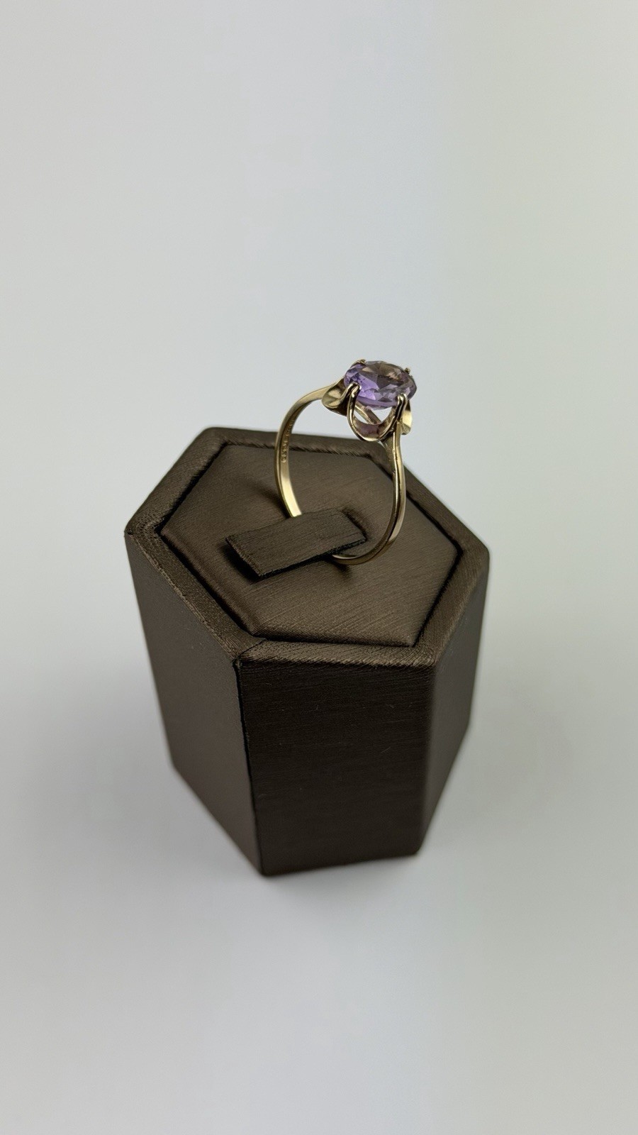 Amethyst 9ct Gold Ring , Vintage And Hallmarked , Yellow Gold