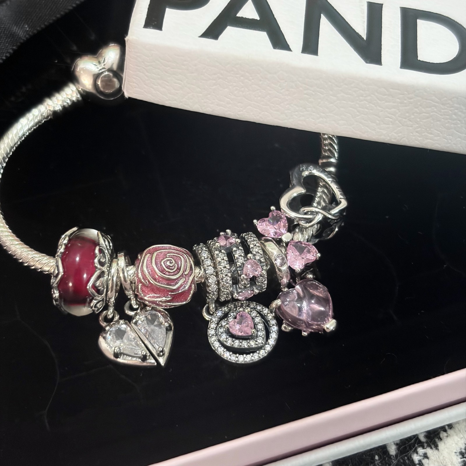 PANDORA Sparkling Triple Halo Hearts Charm, #791161C01, Mother’s Day Gift