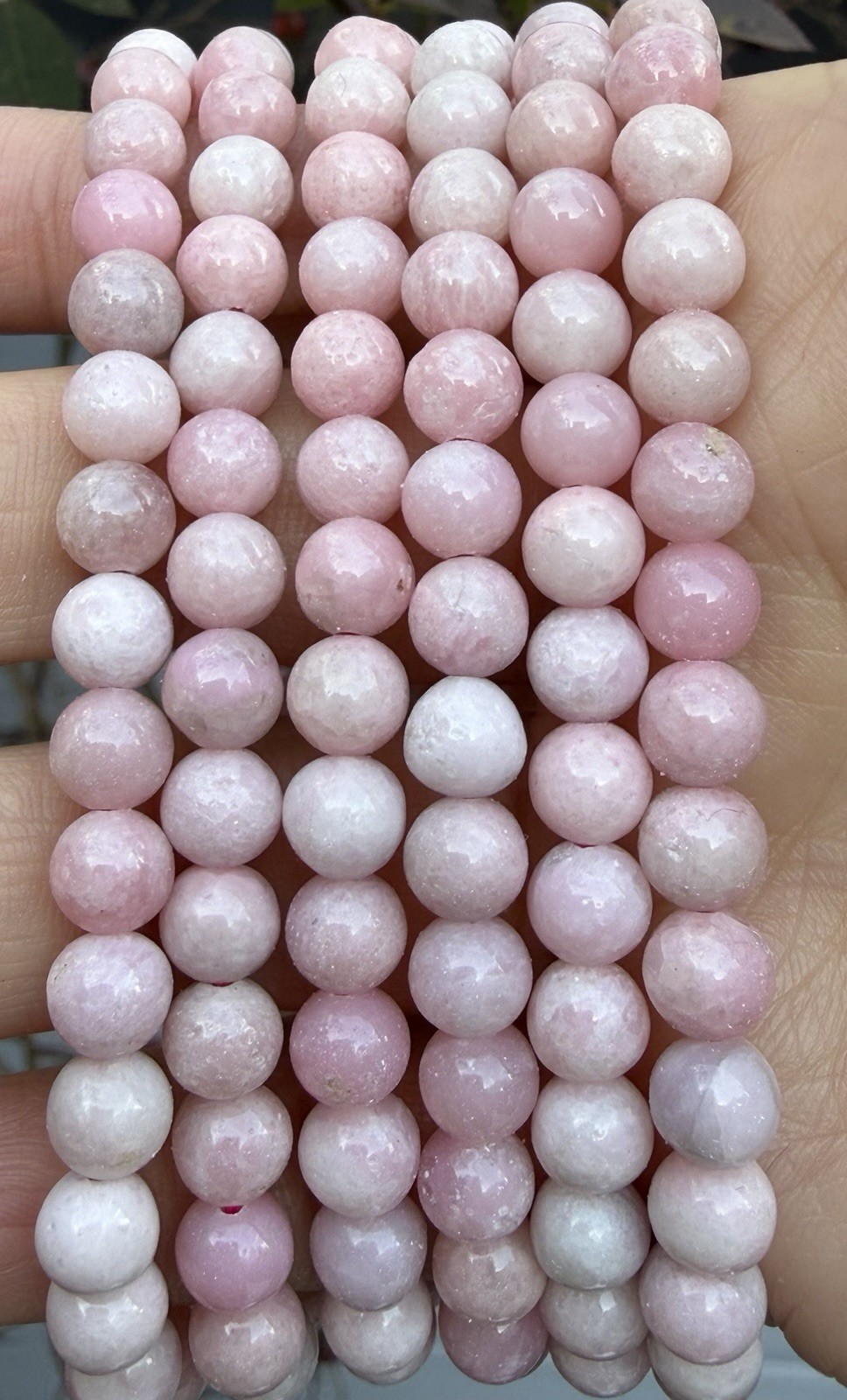 Wholesale Lot 6 Pcs Natural Pink Opal 6mm 7.5” Crystal Healing Stretch Bracelet