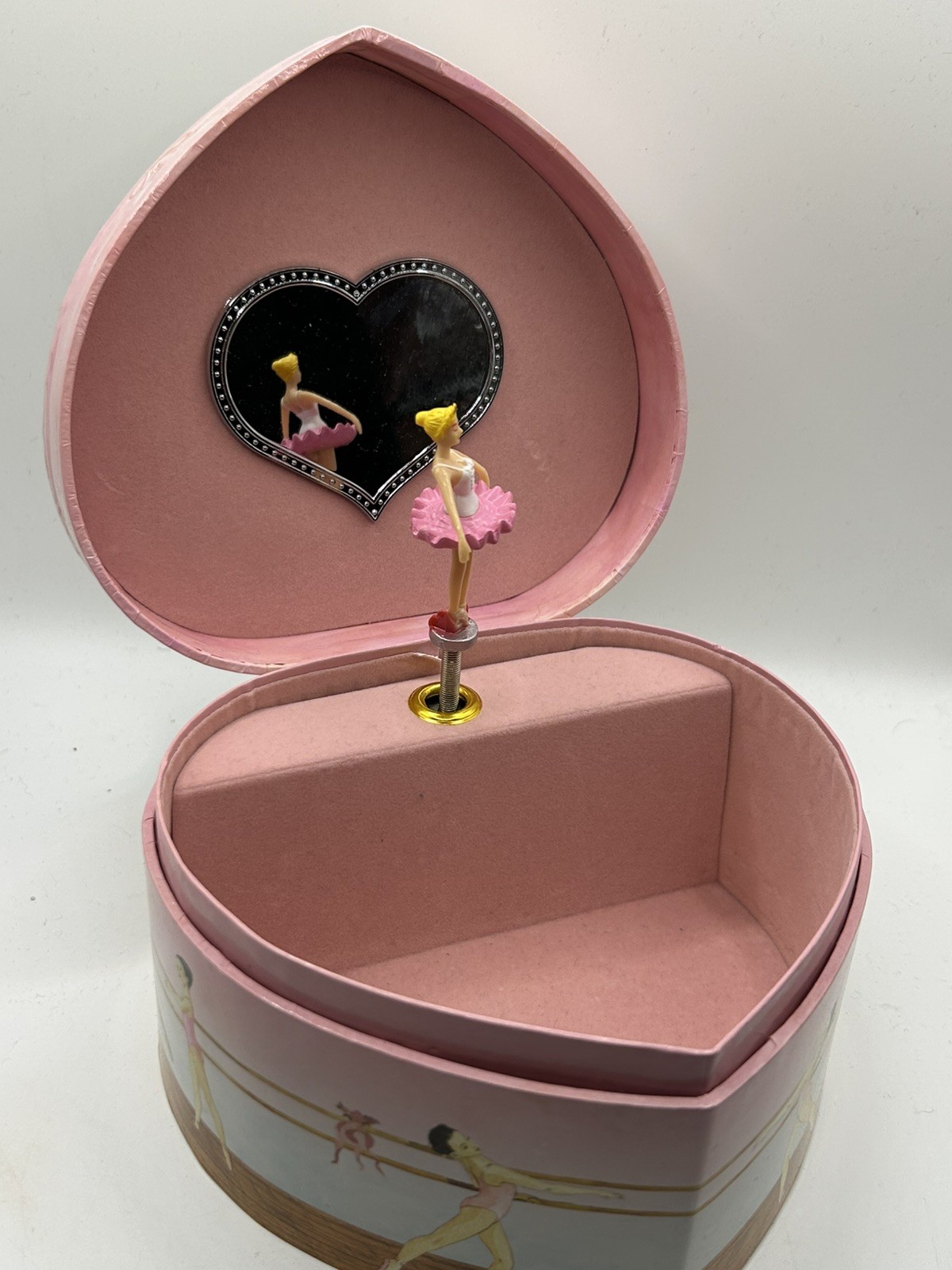 Ballerina Heart Musical Jewelry Box Enchantmints Ballet Spinning Dancer Mirror