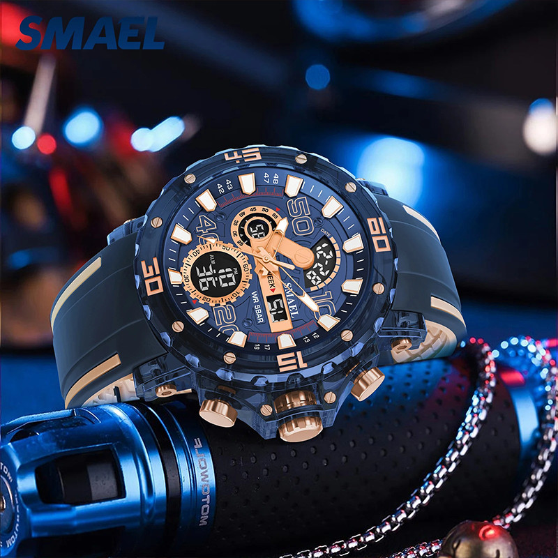 SMAEL 8136 Men’s Military Watch 50M Waterproof LED Chronograph Alarm Stopwatch