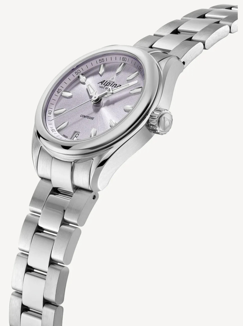 Alpina Women’s Comtesse Purple Silver Date Quartz Watch 34 MM AL-240LP2C6B