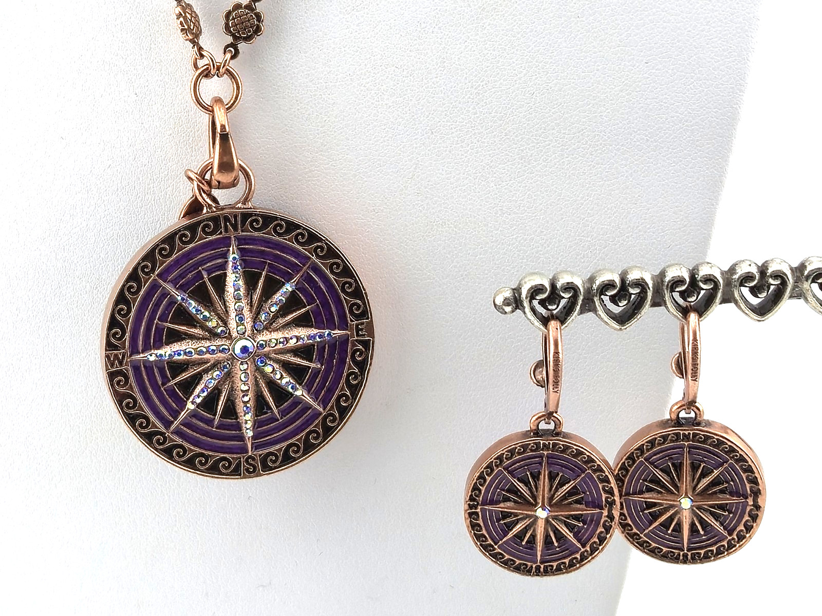 Kirks Folly Mystic Venus Seaview Moon Compass Pendant Earrings Copper Necklace