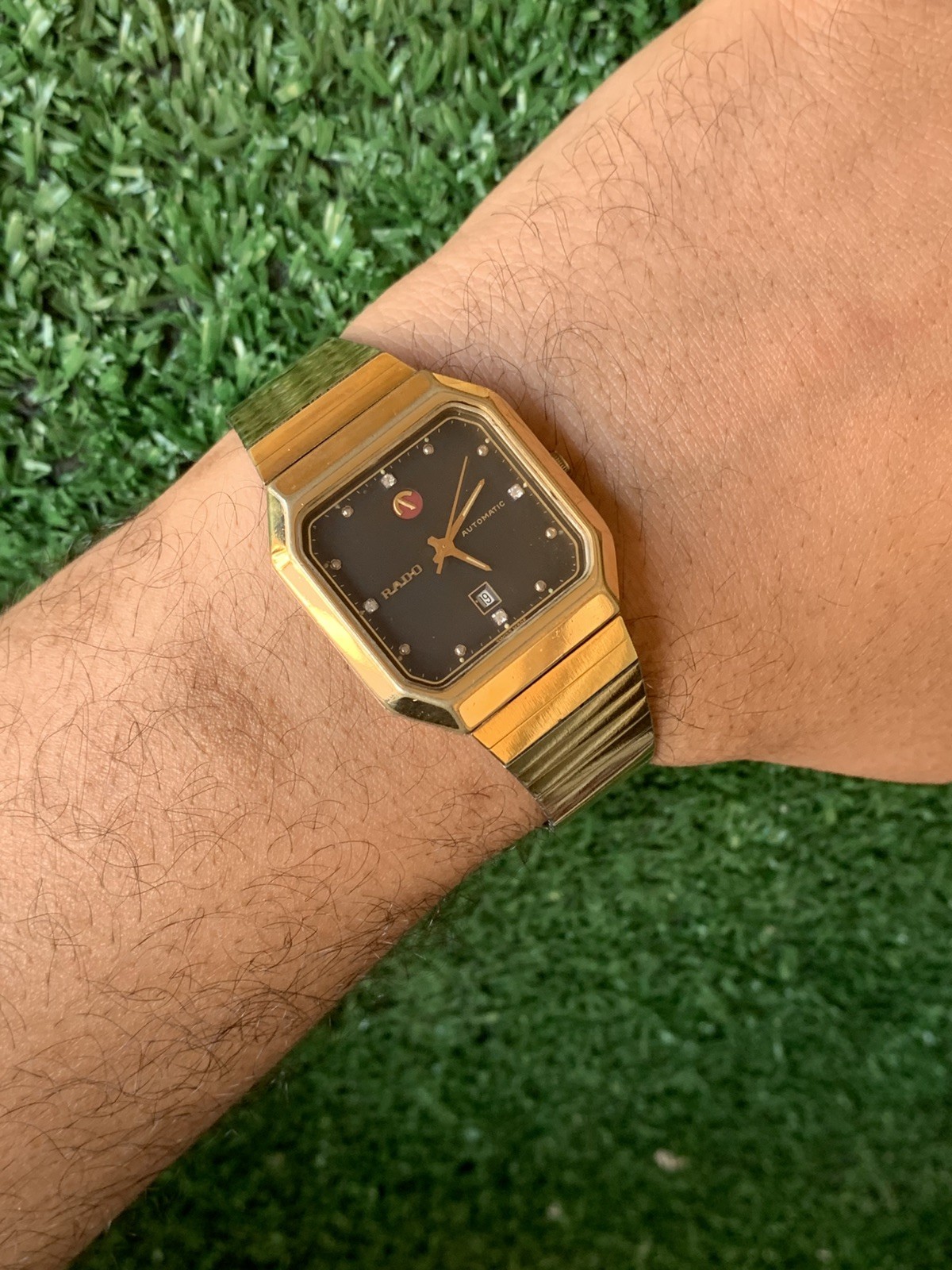 Vintage Rado Automatic Gold-Tone Watch 32mm x 35mm Classic Rectangular Original