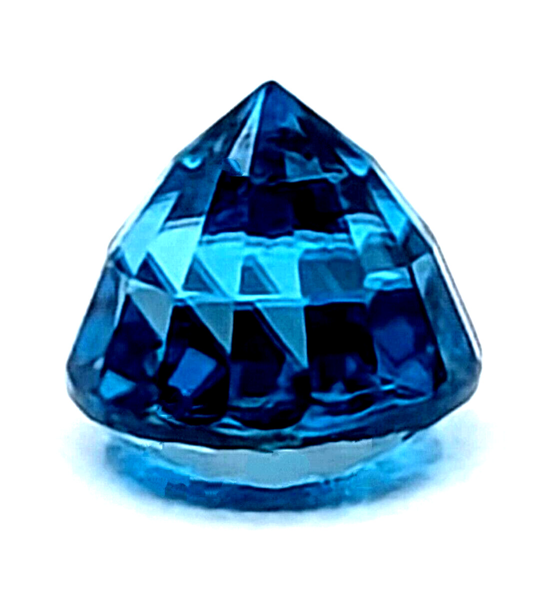 5.4mm Natural Blue Zircon Round AAA+ Cambodia Extra Fine 1.44ct