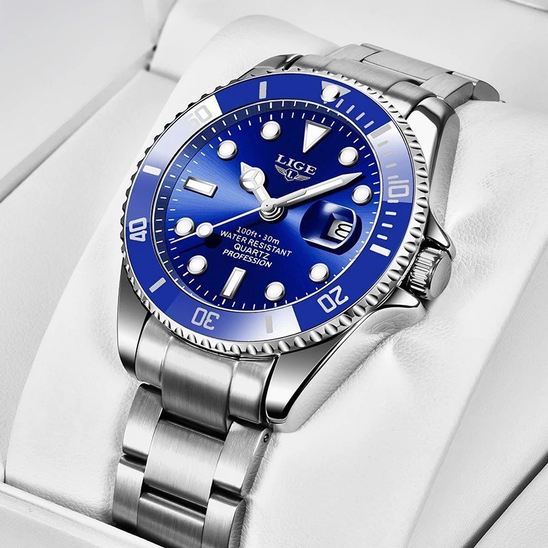 LIGE Luxury Watch, Wristwatche Casual Business Waterproof Watches for Mens, Date
