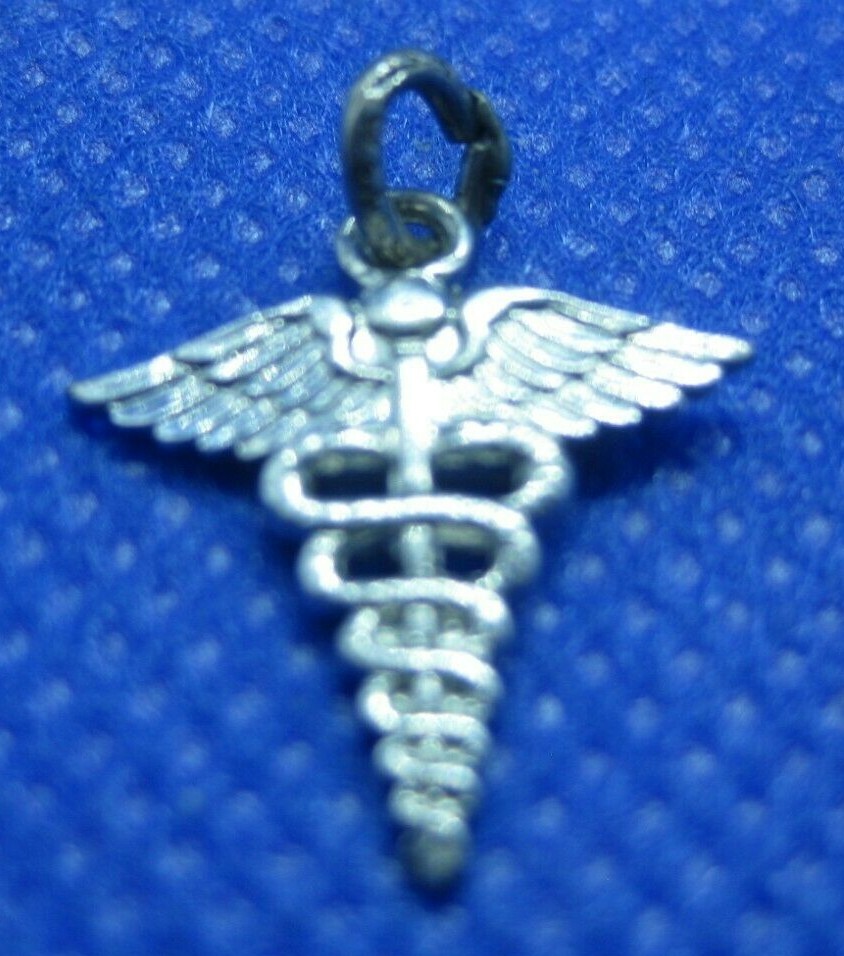 Sterling Silver Caduceus Medical Symbol Charm