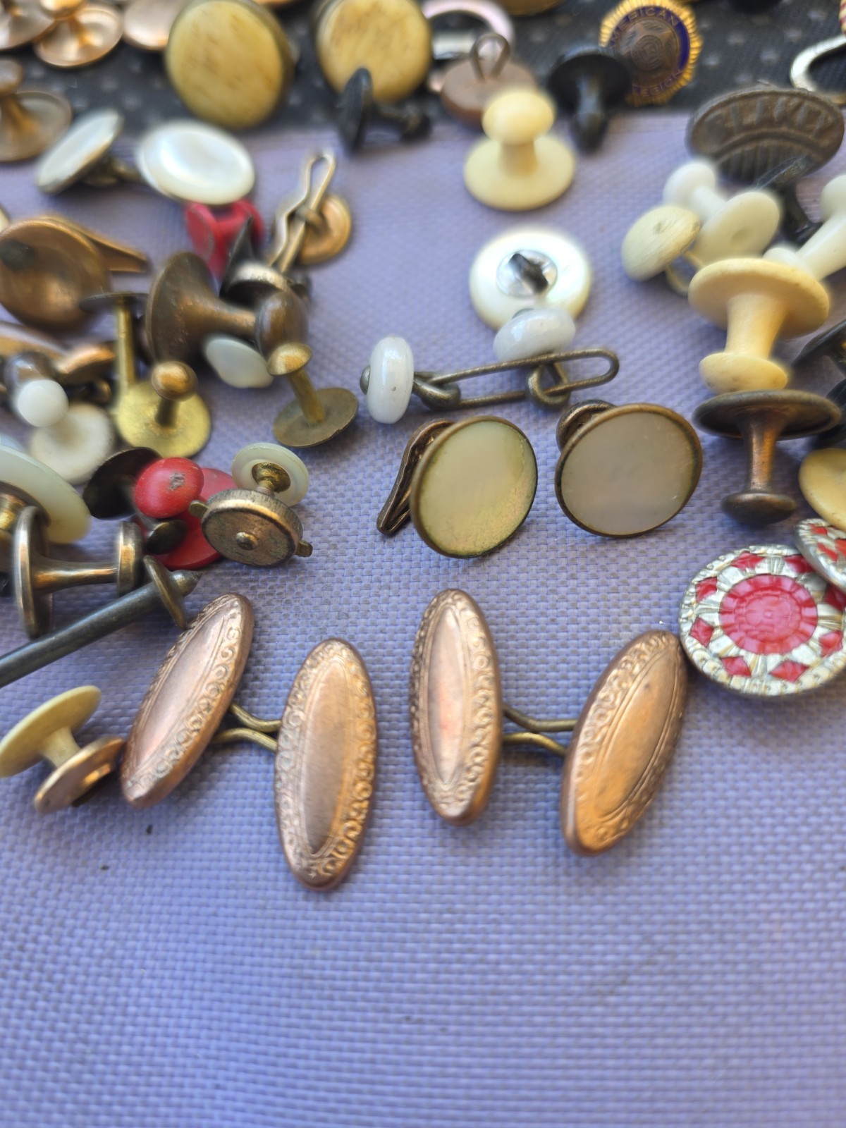 Vintage Victorian,Nouveau Cufflinks & Buttons Lot Pre Owned Condition D3