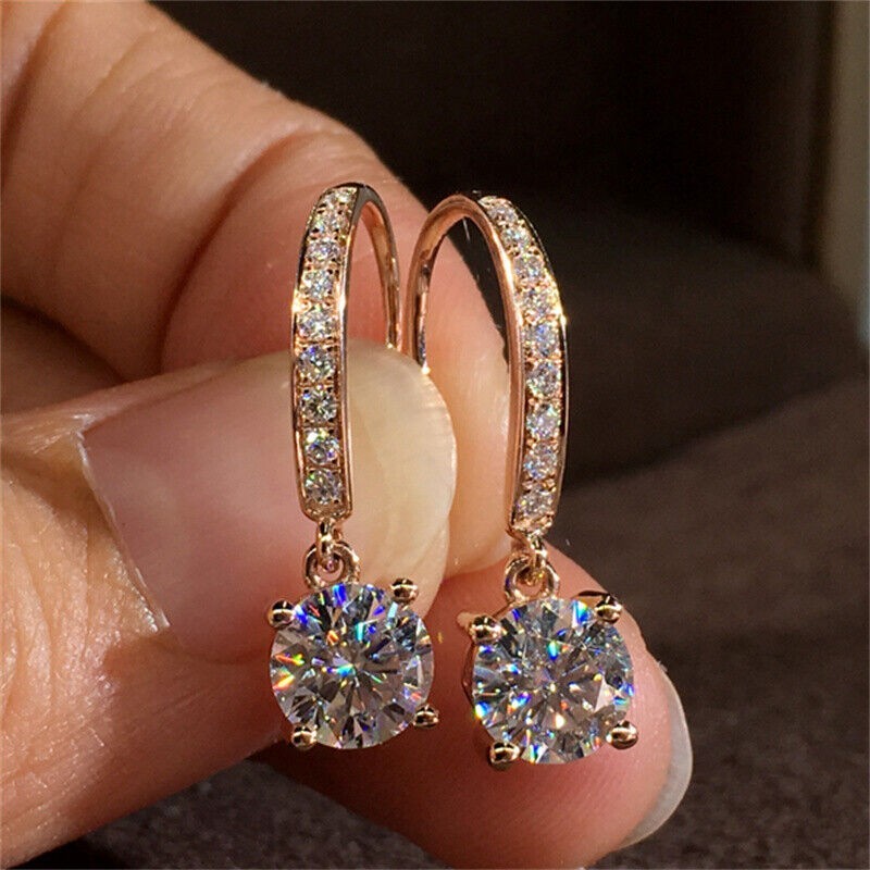 Fashion CREATED 14k Rose Gold Plated Drop Earrings Women Wedding Jewelry
