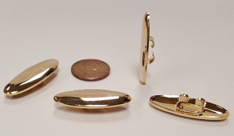 6 VINTAGE SMOOTH OVAL BOLO TIE CLIPS GOLD PLATED OVAL 31x13mm. SCARF CLIPS N508