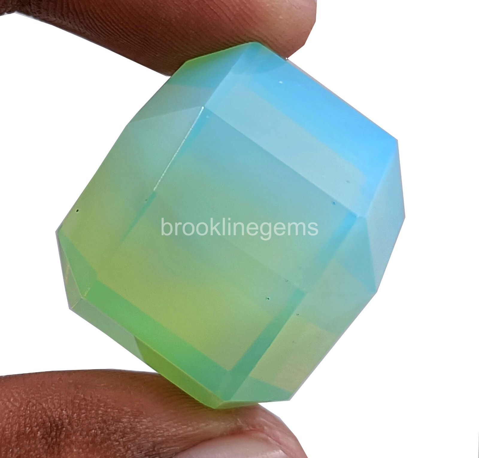120 Ct Natural Green Opal Cube Welo Australian Certified Untreated Gemstone 4NUB