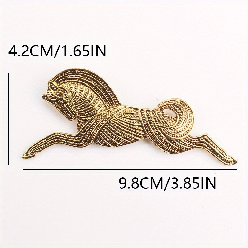 Personality Retro Simple Literary Gold Horse Brooch Women Men Jewelry Gift