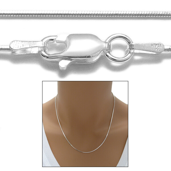 Guaranteed 925 Sterling Silver Diamond Cut Snake Chain Necklace 1.25mm 030