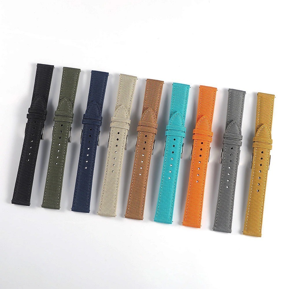 18mm 19mm 20mm 21mm 22mm 24mm Waterproof Sailcloth Watch Strap Two-Sided Nylon