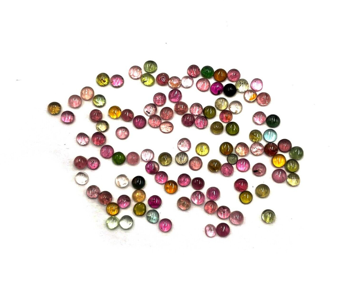 18 CT Natural Multi Tourmaline Round Cabochon Loose Gemstone 173 Pcs 2.50-3 MM