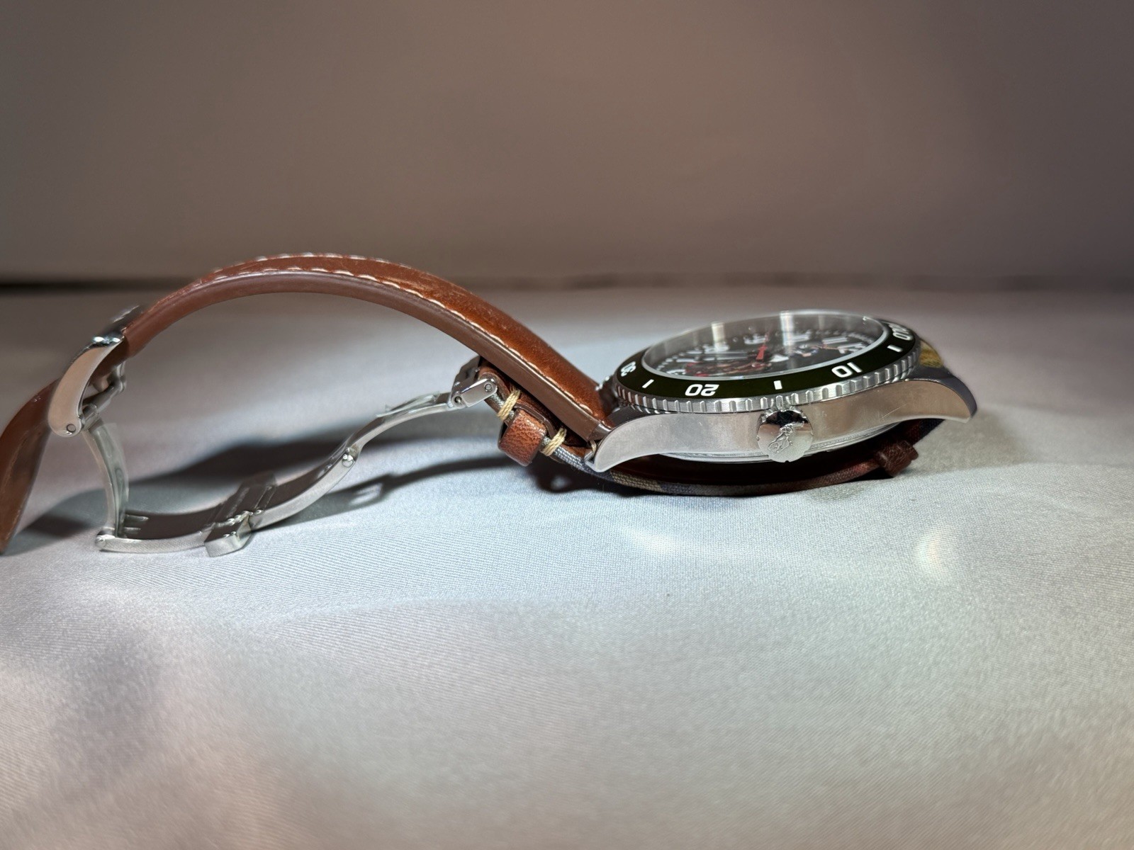 Polo Ralph Lauren Polo Player Automatic 42mm SS 10 ATM Green Dial Brown